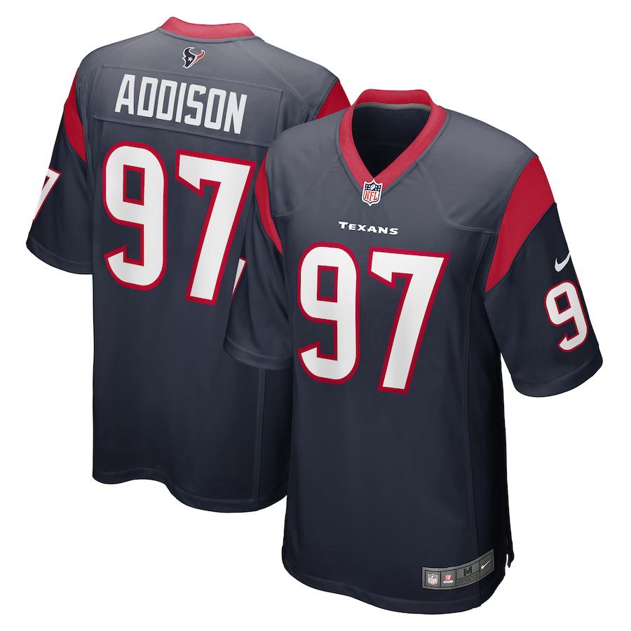 Men Houston Texans #97 Mario Addison Nike Navy Player Game NFL Jersey